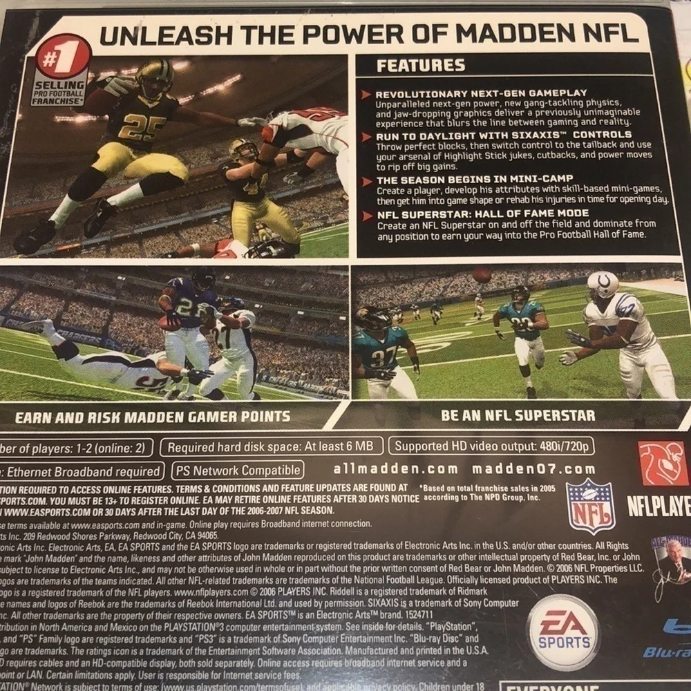 50. MADDEN NFL 07 PlayStstion 3 Video Game